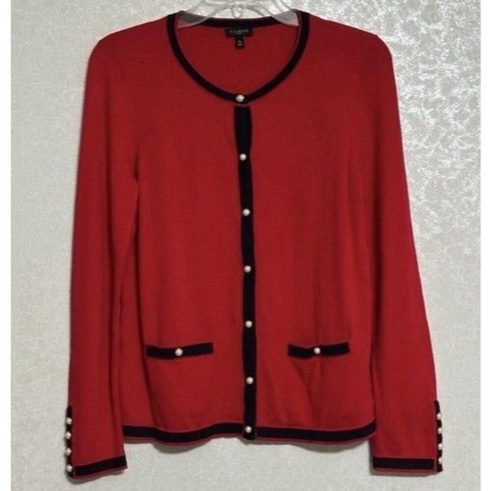 NWOT Talbots Cotton/Cashmere Blend Pockets Button Front Cardigan Women Size LP